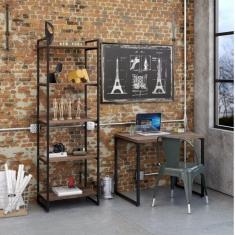 Kit Industrial 2 Peças Com 1 Escrivaninha 90cm E 1 Estante  6