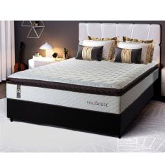 Conjunto Cama Box Espuma San Diego Branco Casal 138x188x67