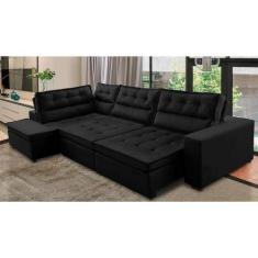 Sofá de Canto Retrátil e Reclinável com Molas LE 3,40x2,00m Viviane Su