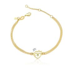 Pulseira Le Chat D'Amour Revestido Em Ouro