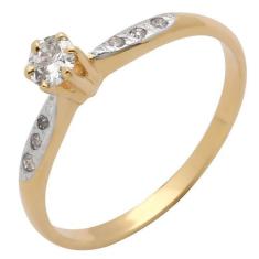Anel de Ouro 18k Solitário com 7 Brilhantes - Meu Anel, 10