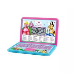 Laptop Rosa Infantil Bilíngue 60 Atividades Princesas 6217 - DmToys - 