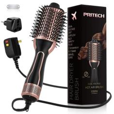 Escova para secador de cabelo PRITECH Dual Voltage 1000W Ionic 4 em 1,