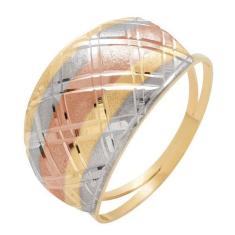 Anel de Ouro 18k Feminino Tricolor Nobilitare, 23
