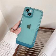 Capa de telefone com suporte dobrável Candy Color para iPhone 13 Pro Max 11 12 Pro Max Tampa traseira de silicone transparente macio TPU, BE, para iPhone 13 Pro
