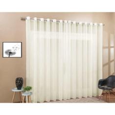 Cortina Voil Sala Ou Quarto 6,00x2,80 Ilhós Cromado