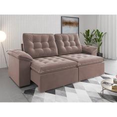 Sofá 4 Lugares Retrátil e Reclinável 251cm Detroit Rosa