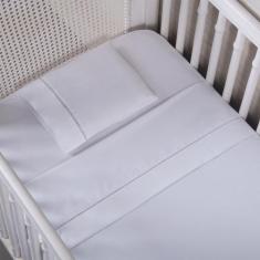 Jogo de lençol berço 3 peças 400 fios micro percal bordado - Sifa Avia