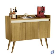 Aparador Sala De Estar Retrô Buffet Cantinho Do Café Luxo 3 Portas Pra