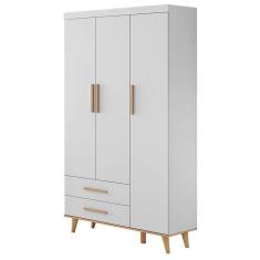 Guarda Roupa Infantil Ludmila Branco Bétula - Carolina