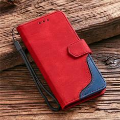 Capa Flip Phone para iPhone 14 11 12 Pro Max 13 Mini XR X XS 7 8 Plus 6 6S Plus SE 2020 Carteira de couro, vermelha, para iPhone 14