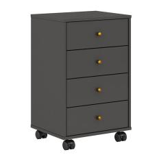 Gaveteiro 4 Gavetas Office Presence Grafito Demóbile Grafito