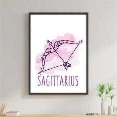 Quadro Decorativo Signos Aquarela - Sagitário 45x34cm - Quadros On-lin