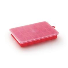 Forma De Gelo Com Tampa 24 Cubos Em Silicone