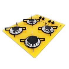 Fogão cooktop D&D 4 bocas Amarelo a gás