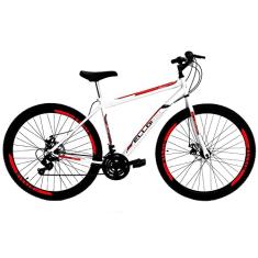 Bicicleta Aro 29 Shimano Freio à Disco 21 M. Quadro 18,5 Wendy Branca/Vermelho - Ello Bike