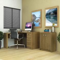 Escritório completo áustria amendoa - tecno mobili