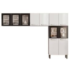 Cozinha Compacta Evidence 3 Peças (2 Armários + 1 Paneleiro) Cpt53 Branco/Preto - Bertolini