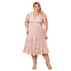Vestido Noiva 75 Renda Plus Size Madrinha Civil Festa Batizado - Bella
