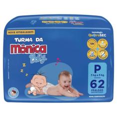 Fralda Turma da Mônica Baby Mega P com 62un