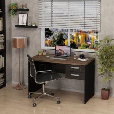 Mesa De Escritório 120x60cm com Gaveta Tampo 30mm Nogal