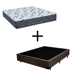 Cama Box Casal 138 Tecido Marrom Com Colchão Alegro D28 Bello Box Cinza 57x138x188cm