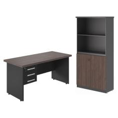 Mesa 1600 Com Armário Belvedere Freijo Preto