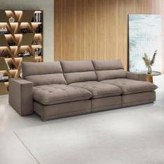 Sofá Retrátil e Reclinável 350cm Martinho Veludo - Celflex