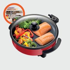 panela elétrica multifuncional grill redonda fundo PE28 127V - Mondial