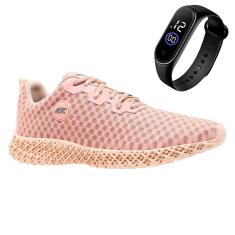 Tenis Esporte Feminino Academia Caminhada Ortopêdico + Relógio-Feminino