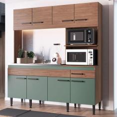 Cozinha Compacta Luisa 8 Portas 1 Gaveta Freijó/Oliva - Irm Móveis