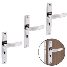 Fechadura Para Porta Interna Aço Inox Cromado Kit 05 Un