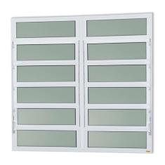 Janela de Alumínio Basculante 2 Seções 120x240cm Vidro Mini Boreal Eli