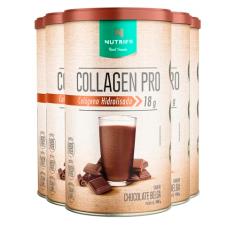Kit 5 Collagen Pro Colágeno Hidrolisado Chocolate Belga Nutrify 450g