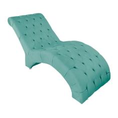 Recamier Divã Espreguiçadeira Para Sala Cliníca Estética Queila Suede Cor:azul Tiffany