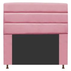 Cabeceira Estofada Turim 195 cm King Size Suede Rosa Bebê - Doce Sonho