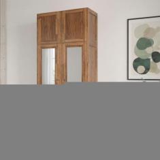 Guarda-Roupa Casal Piauí 4 Portas 2 Gavetas 1 Prateleira com Espelhocl