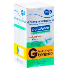 Dipirona Monoidratada 50mg/ml Solução Oral Sabor Framboesa 100ml EMS Genérico 100ml