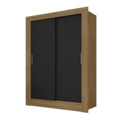 Guarda Roupa 2 Portas De Correr Betina Boreal/preto - Móveis Arapongas