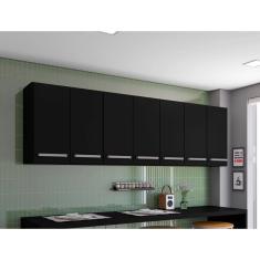 Armario Aereo Suspenso de Cozinha Bangladesh Preto Brienza Movelaria