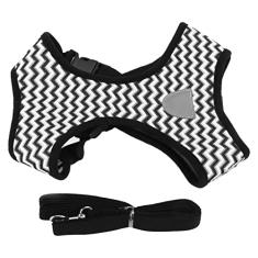 Coleiras para Cães, Com Alça de Malha Respirável Com Fivela para Controle de Visibilidade Noturna Trela ​​resistente Incluída para Gatos e Cães de Pequeno e Médio Porte Arnês