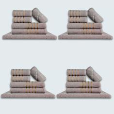 Jogo De Toalhas 24 P?s Cole??o Montreal 100% Algod?o Cinza