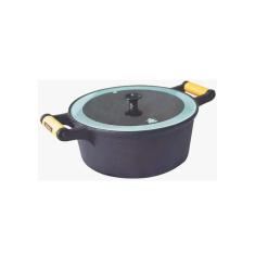 Caçarola de  Ferro Alça Madeira e Tampa de Vidro 1,3 Litros