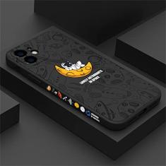Linda capa de silicone para astronauta do planeta dos desenhos animados para iPhone 14 13 12 11 Pro Max 12 Mini XS XR X 8 7 Plus Soft Bumper Cover à prova de choque, FX Black, para iPhone XS