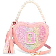 Luchike Bolsa de presente infantil para meninas – Bolsa de coração para meninas, bolsa tiracolo para presente de aniversário, rosa, P