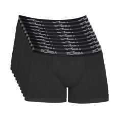 Kit 10 Cuecas Zorba Boxer Max Algodão 702 Preto, Preto, XGG