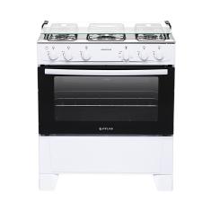 Fogão 5 Bocas Atlas Mônaco Plus Com Mesa Inox E Acendimento Automático Branco Bivolt