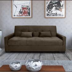 Sofa Cama Lavinia Matrix 3 Lugares Marrom