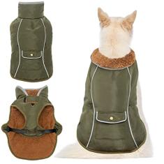 Casaco de inverno para cães – Roupas de lã para cães para chuva, neve, vento, clima frio, refletivo, ajustável, à prova d'água, à prova de vento, colete para cães pequenos, médios e grandes, interior e exterior