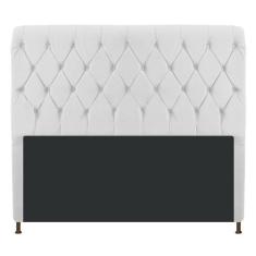 Cabeceira Estofada Cristal 160 cm Queen Size Com Capitonê Corano Branc